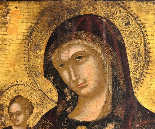 Madonna col Bambino , tavola fondo oro